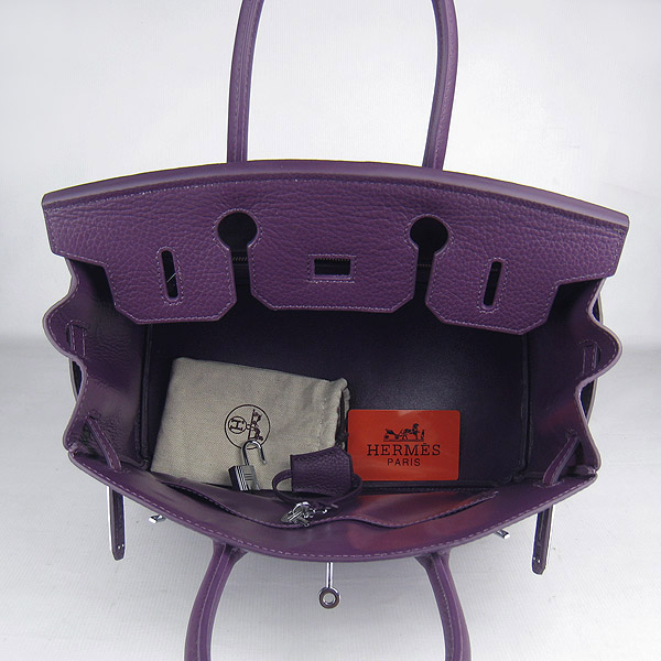 Replica Hermes Birkin 30CM Togo Leather Bag Purple 6088 On Sale